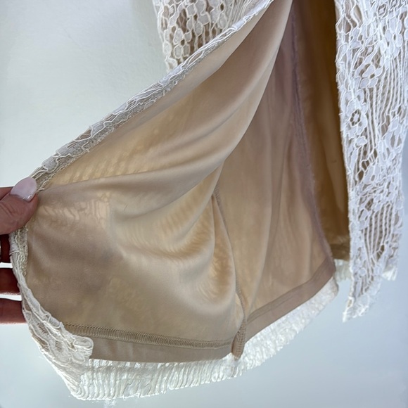 Lulu's Cream Lace Chemise Silky Finish - Picture 11 of 15